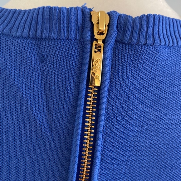 👗 Eliza J round  sleeve sweater Long floral dress style in blue 👗 - Picture 8 of 13